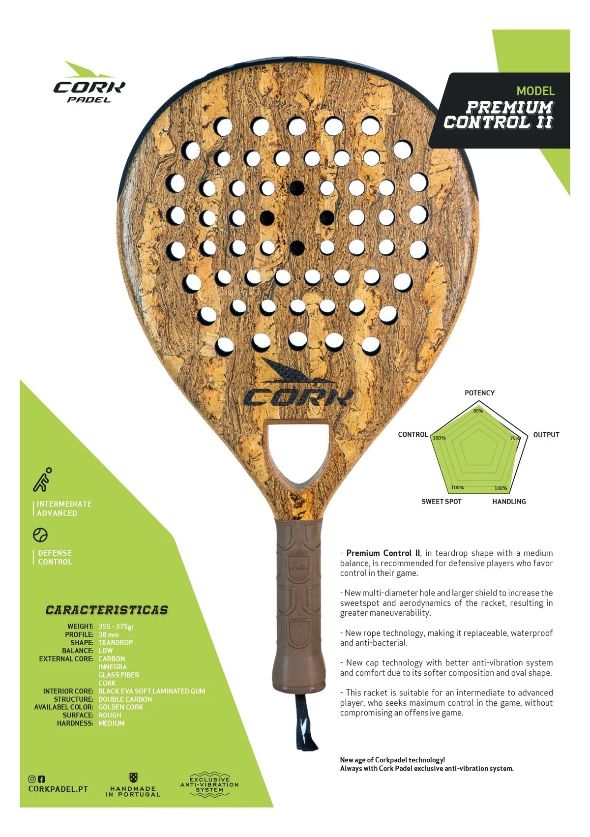 Cork Premium Control II 2025 Padelbat
