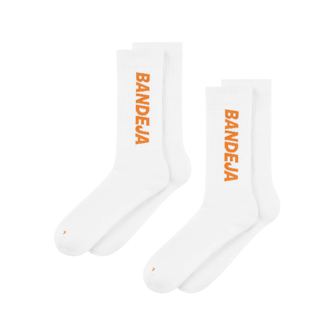 Cuera Bandeja Padel Socks 2-Pack Hvid/Orange