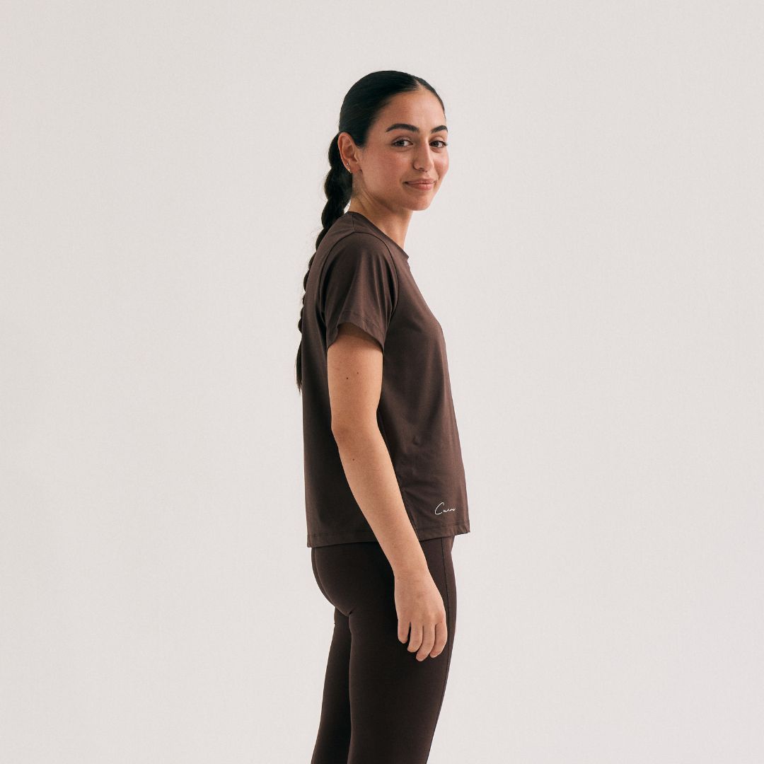 Cuera Oncourt Slit Top SS Dark Brown Womens